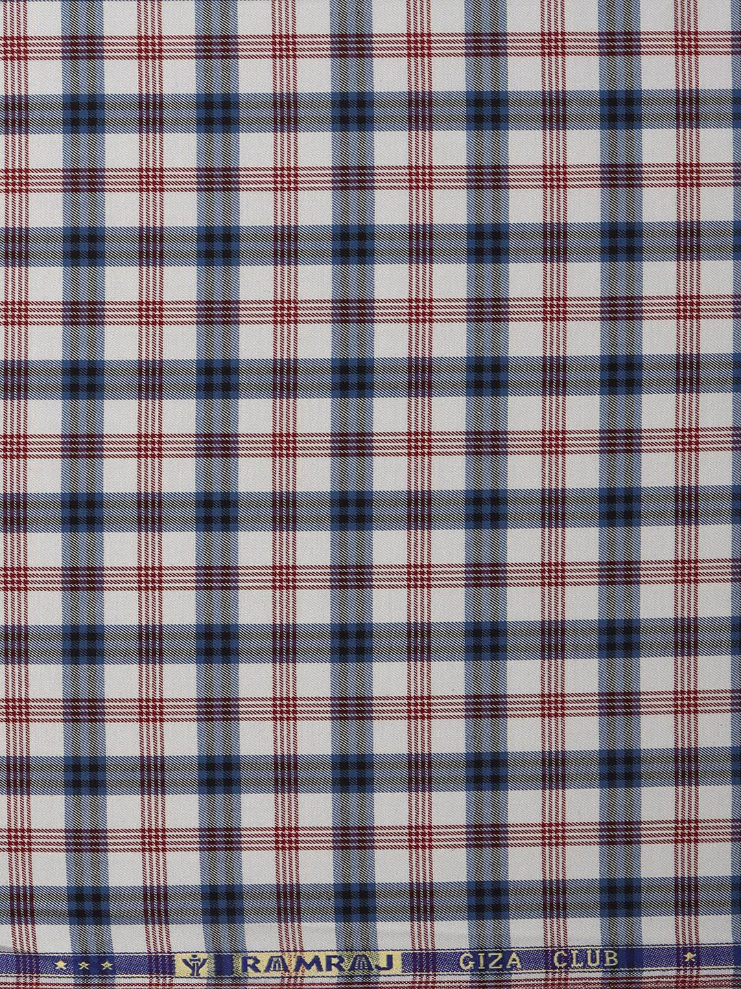 

Ramraj Men Checked Shirt Clothing Fabric, White