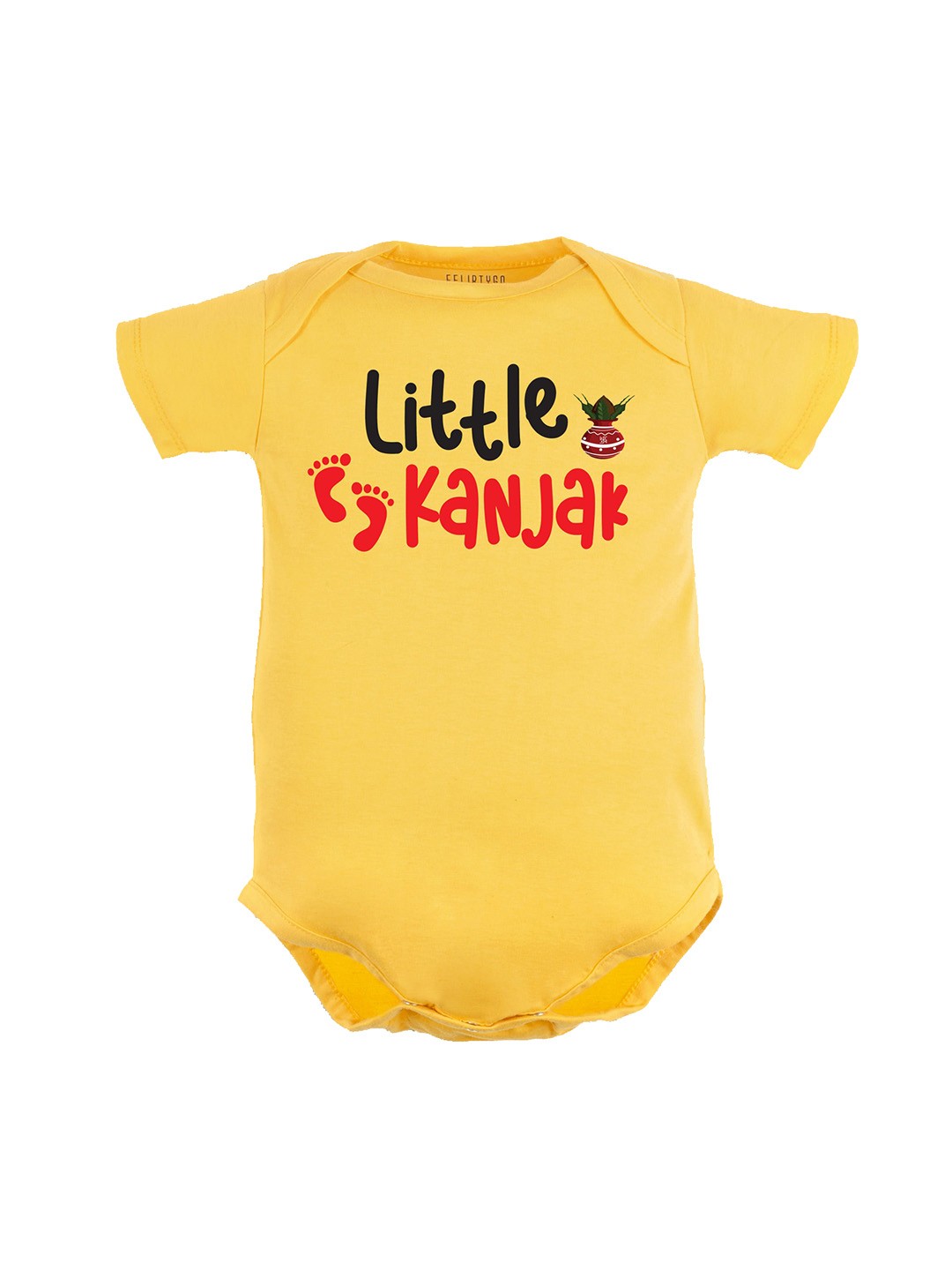

FFLIRTYGO Infants Printed Pure Cotton Bodysuit, Yellow