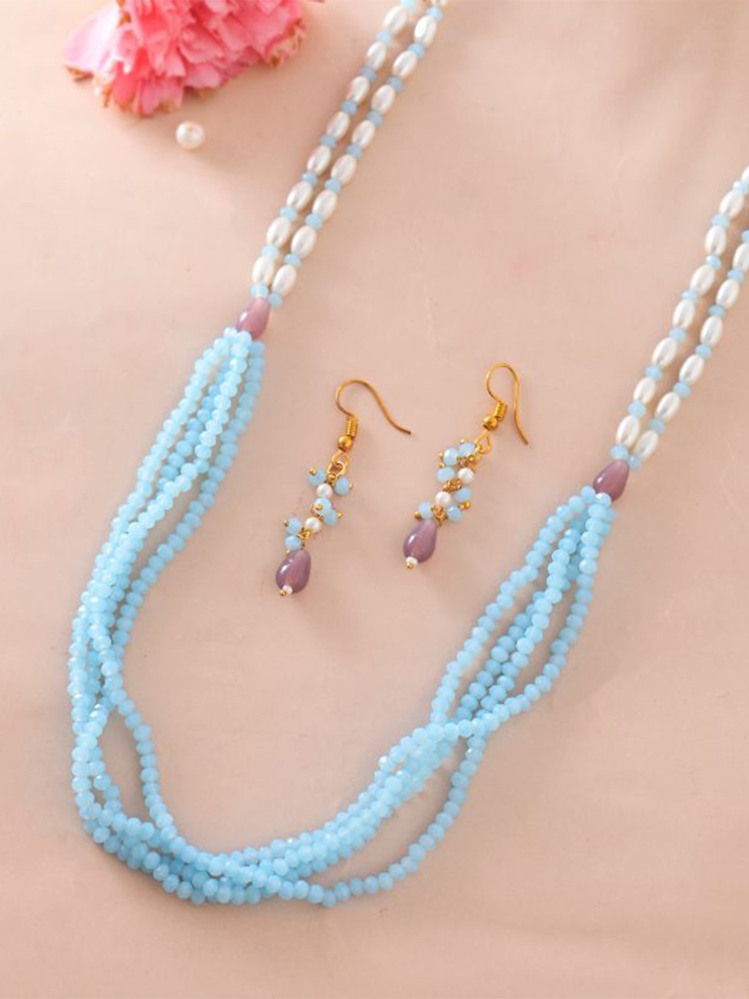 

DASTOOR Brass Plated Beaded Jewellery Set, Gold