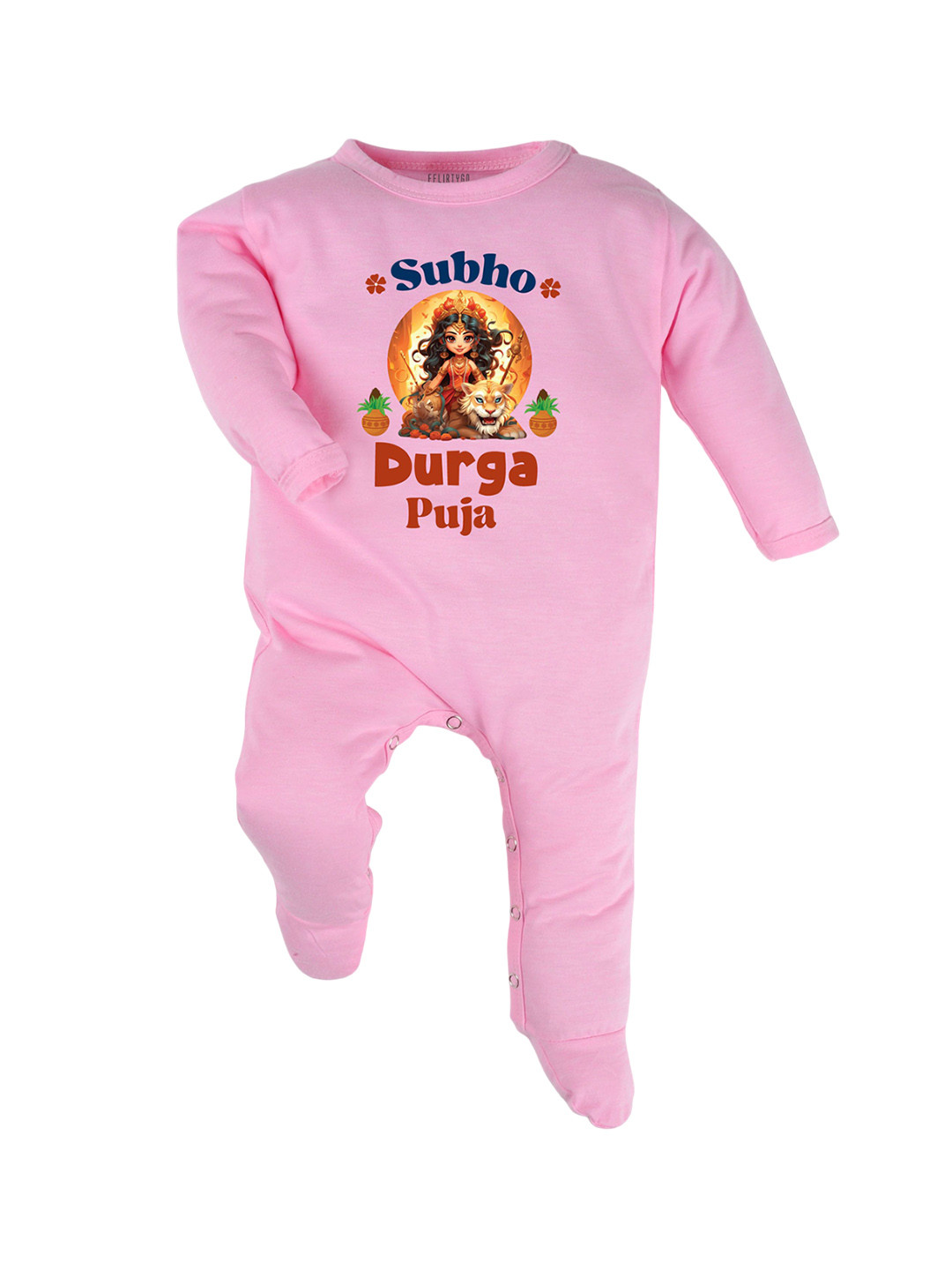 

FFLIRTYGO Infants Printed Cotton Sleepsuit, Pink