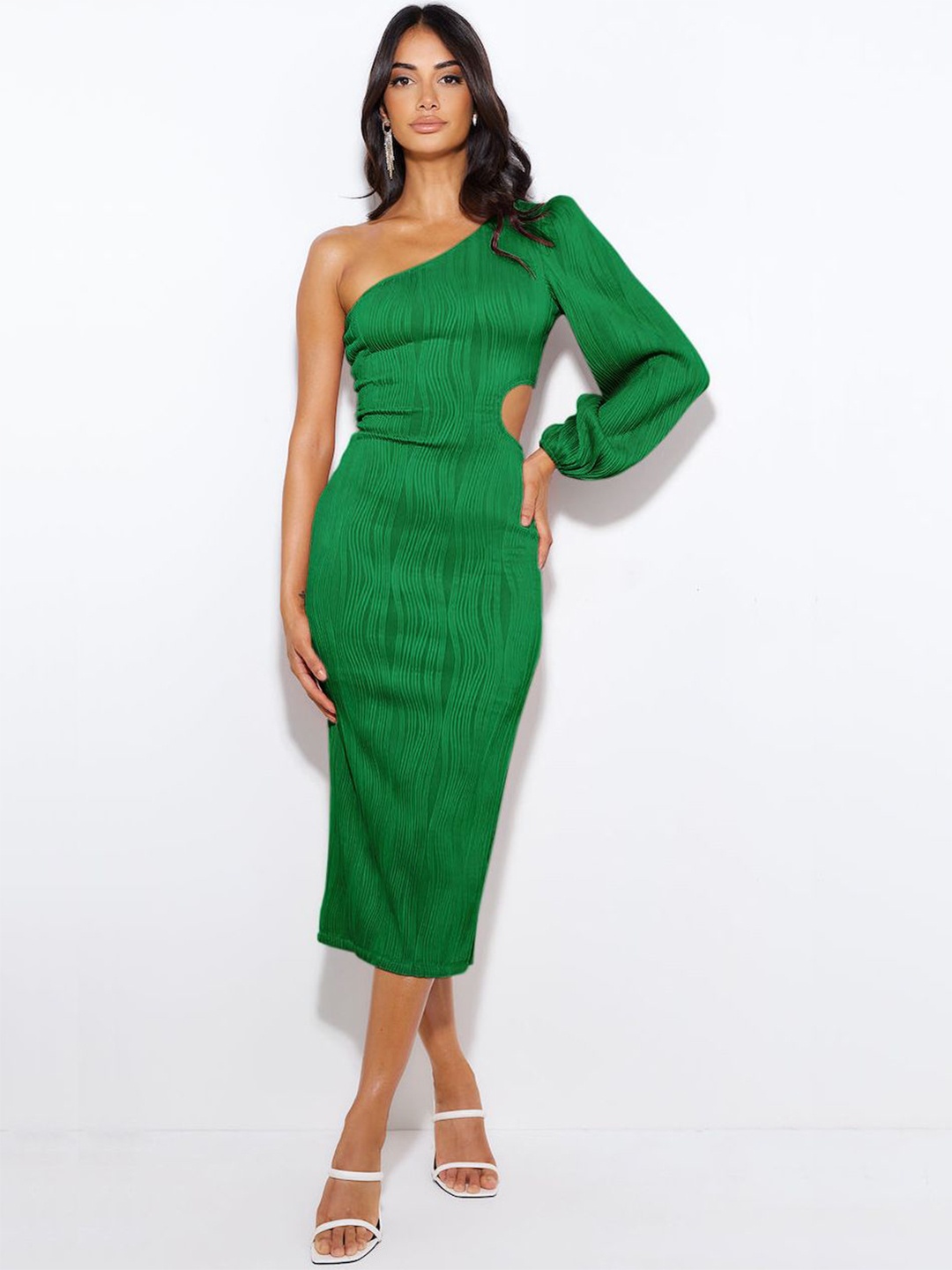 

HERE&NOW Women Sheath Midi Dress, Green