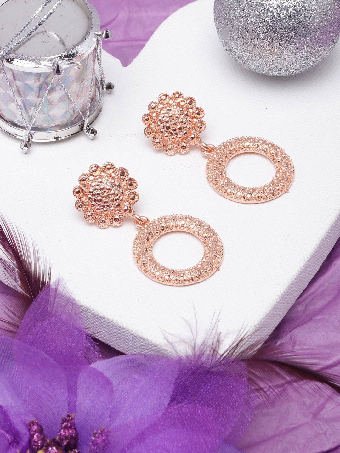 

KPOP Rose Gold-Plated Contemporary Drop Earrings