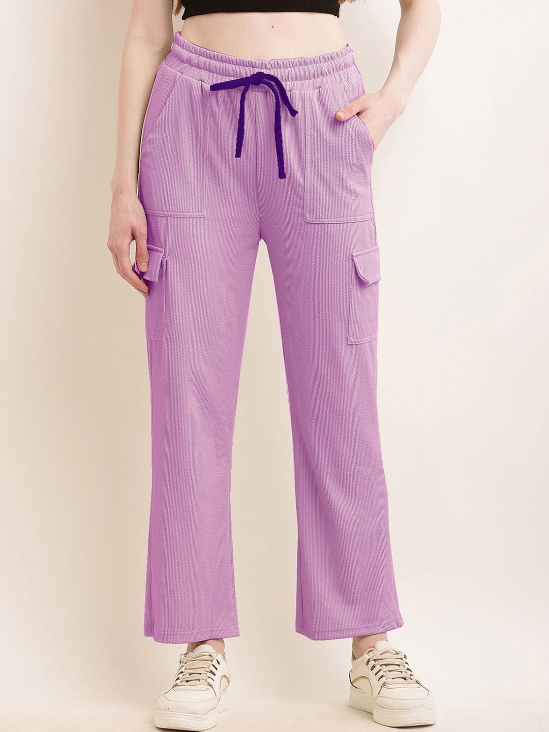 

BAESD Women Original Cargos Cotton Trousers, Purple