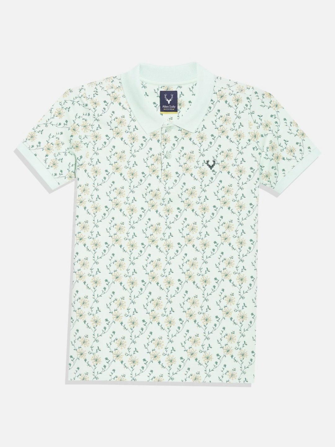 

Allen Solly Junior Boys Floral Printed Polo Collar Cotton T-shirt, White