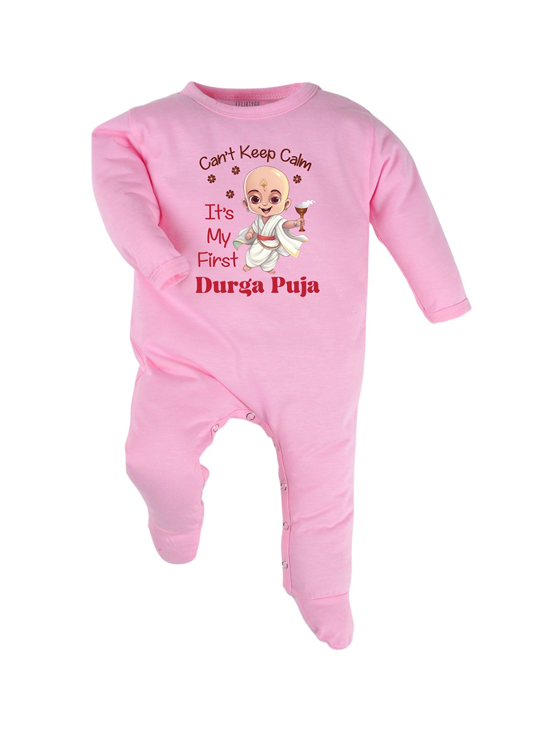 

FFLIRTYGO Infants Printed Cotton Sleepsuits, Pink