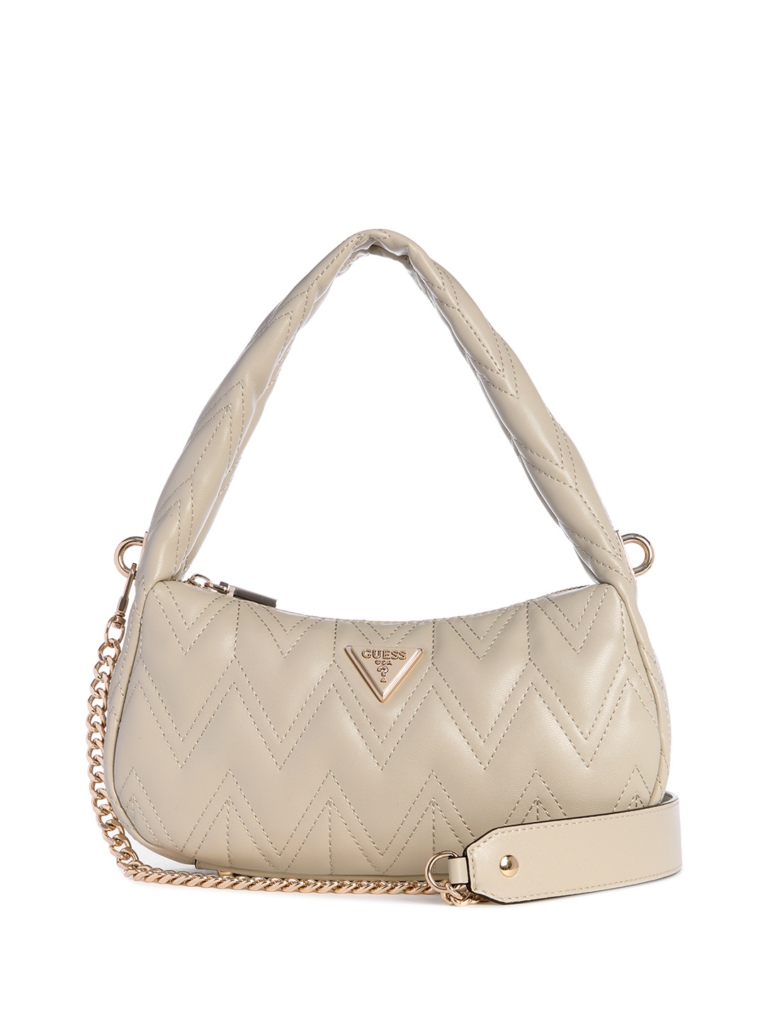 

GUESS Women Structured Shoulder Bag with Quilted, Cream