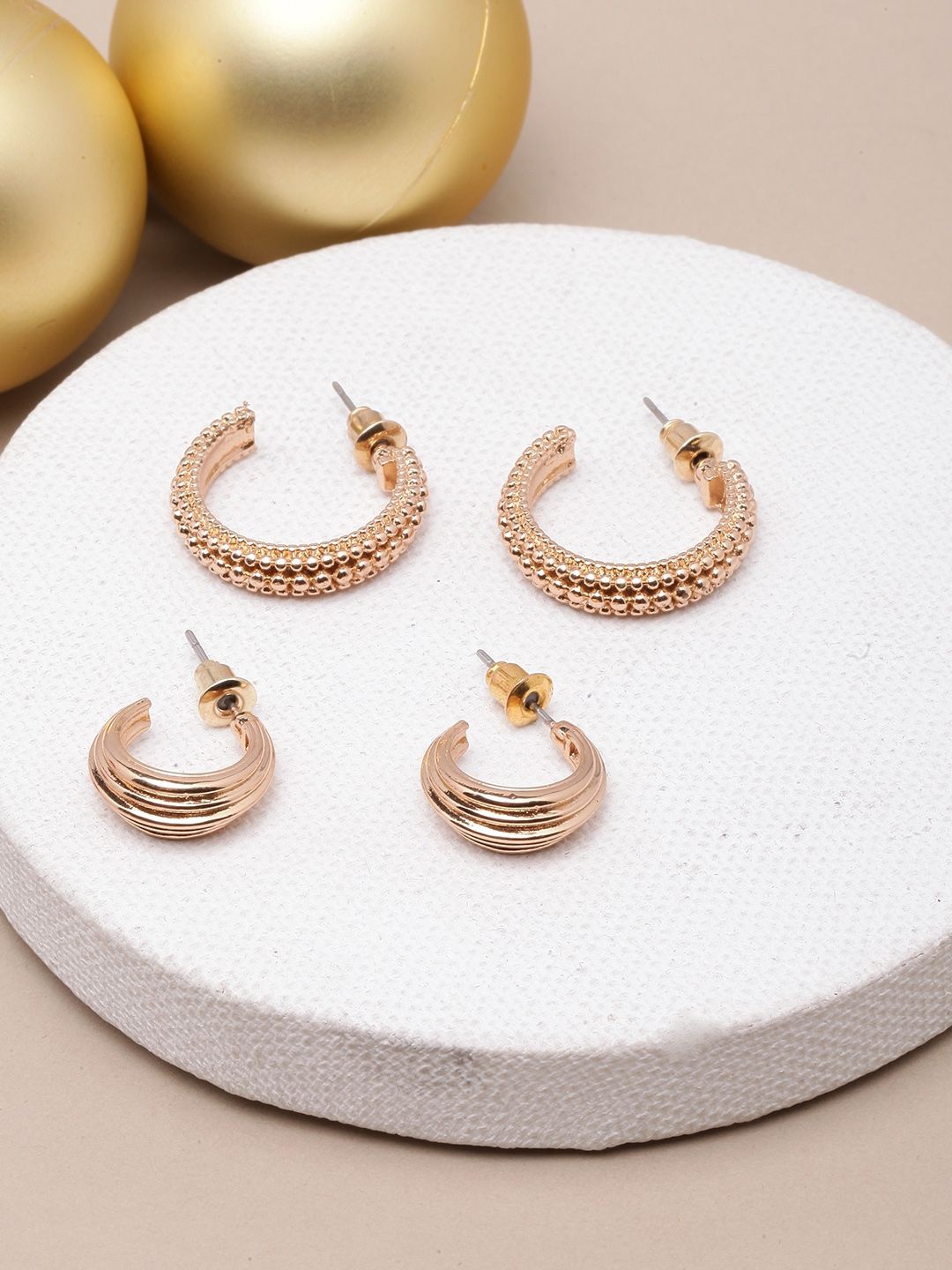 

KPOP Contemporary Half Hoop Earrings, Gold