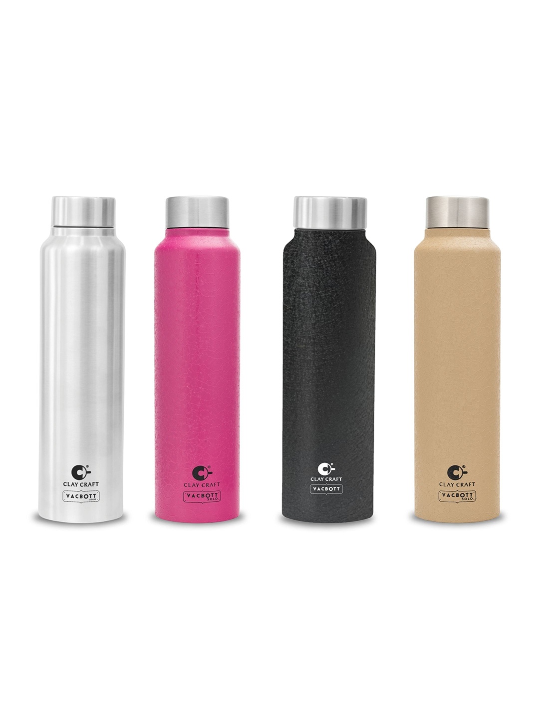 

Clay Craft Vacbott Tetra 1000Ml Single-Wall Stainless Steel BIS Approved Water Bottle, White