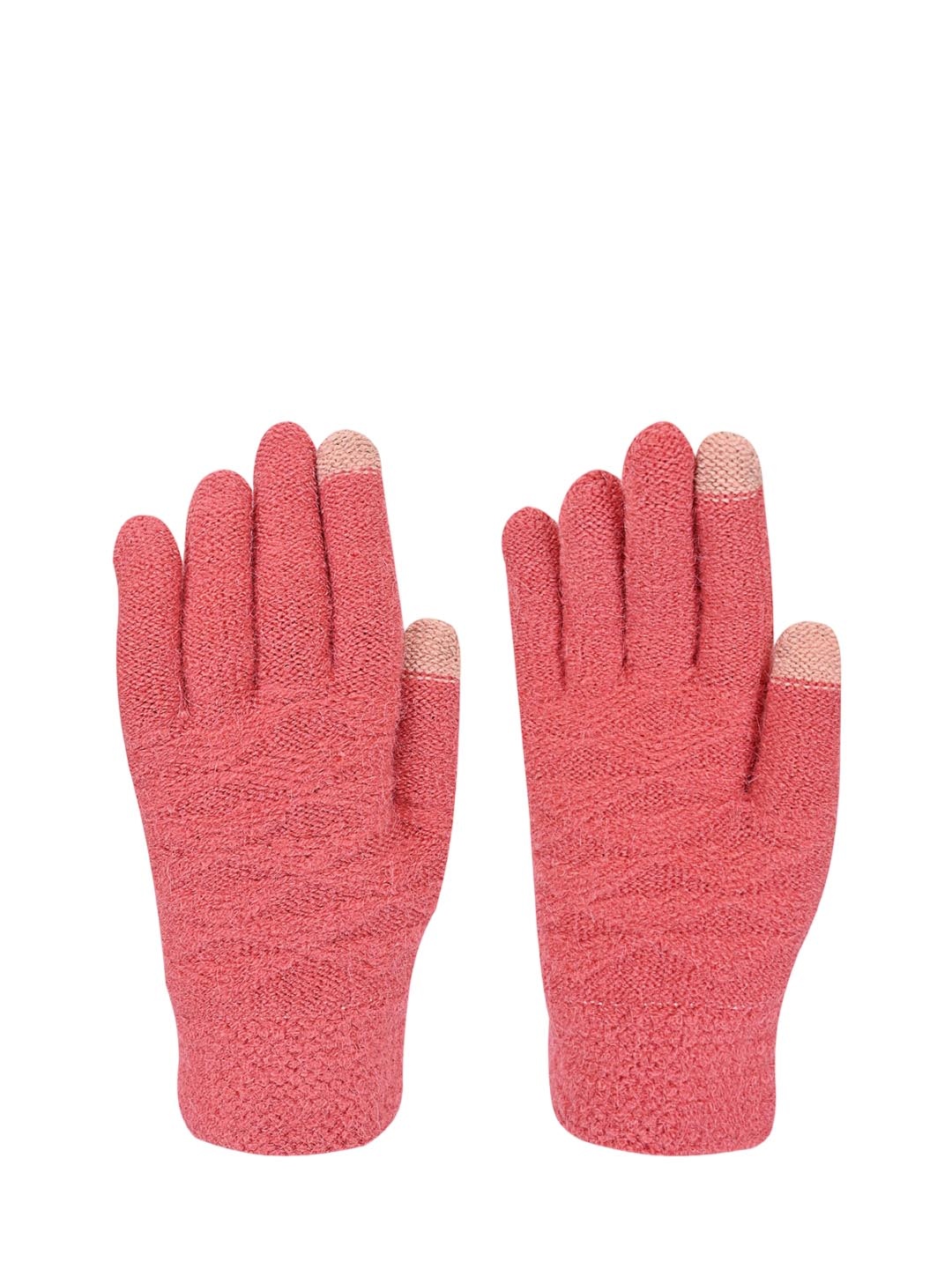 

LOOM LEGACY Women Patterned Acrylic Winter Gloves, Orange