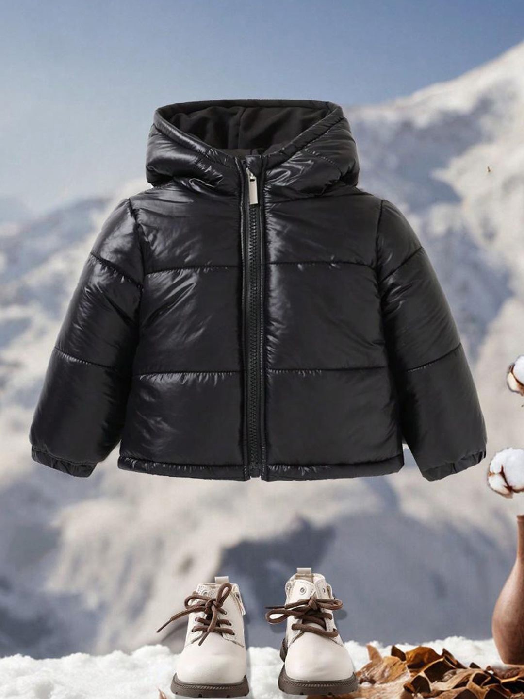 

INCLUD Boys Open Front Hooded Jacket, Black