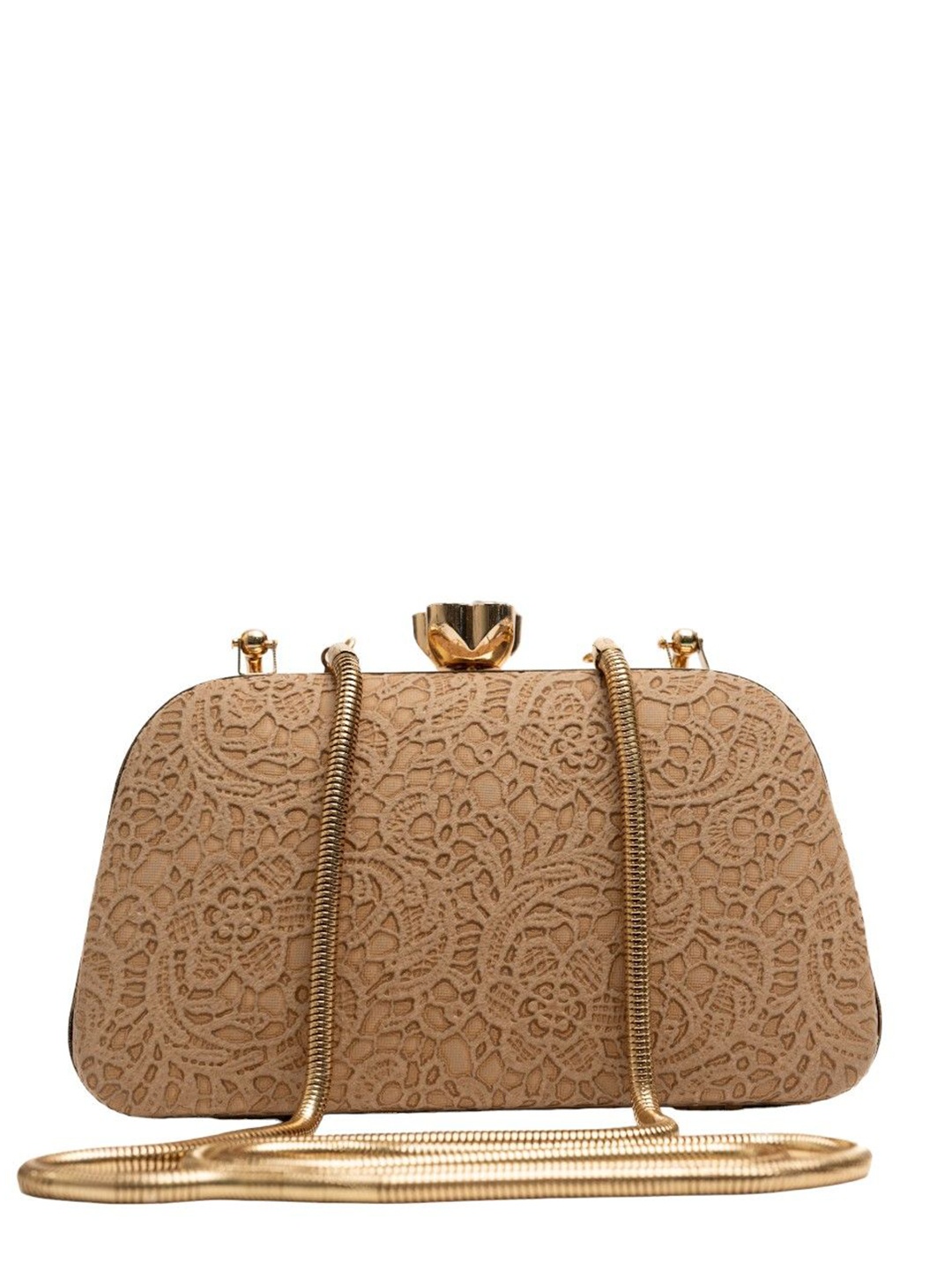 

Vdesi Blossom Beige Embellished Box Clutch