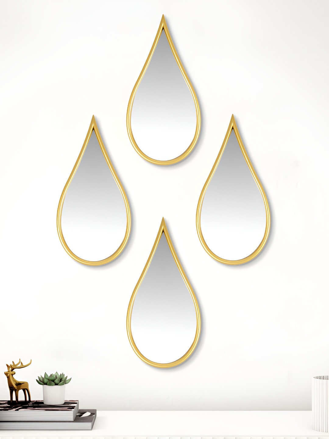 

Home Centre Ananda Engage GoldToned 4 Pieces Decorative Wall Mirrors, Gold