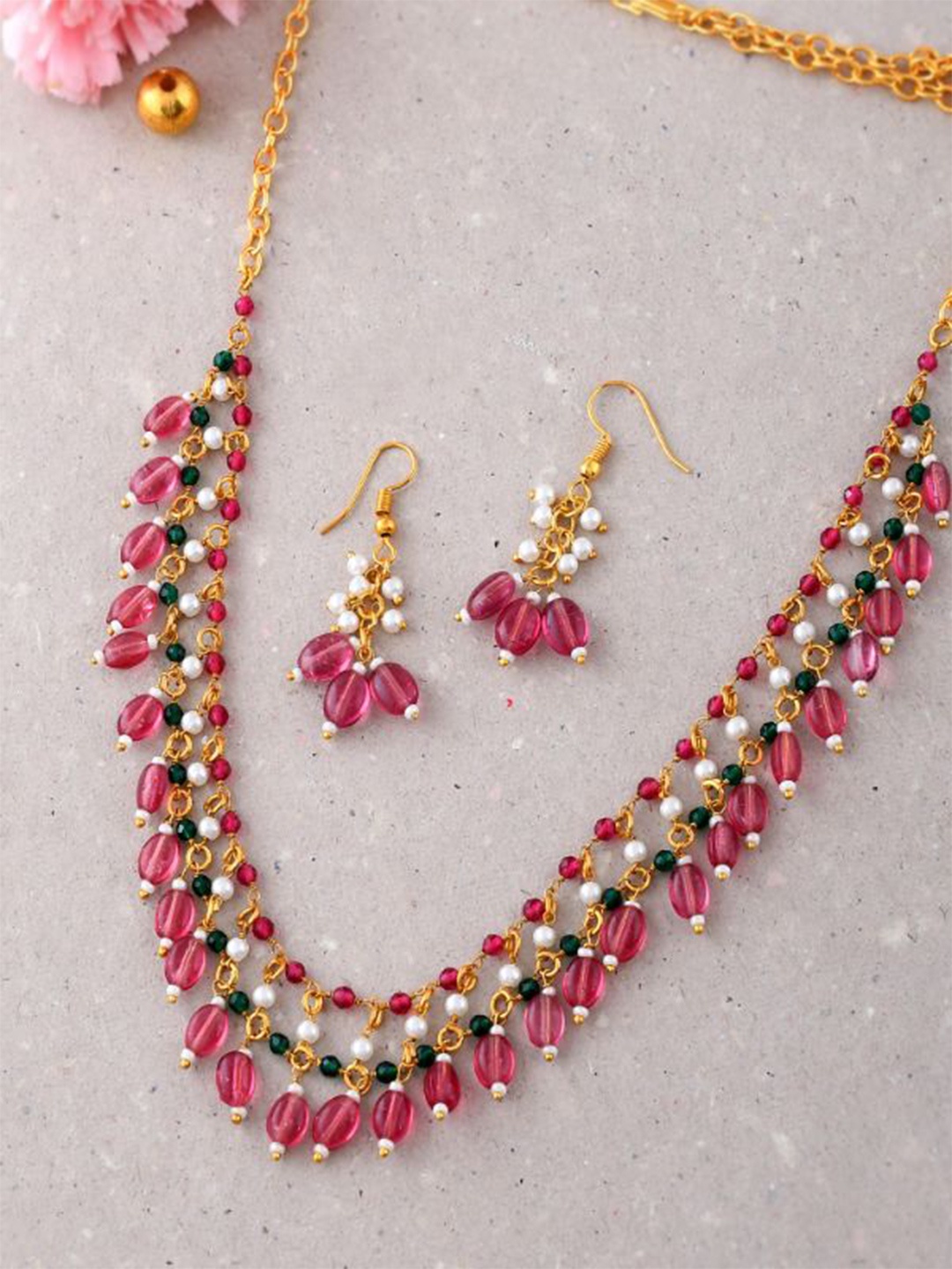 

DASTOOR Beaded Jewellery Set, Gold