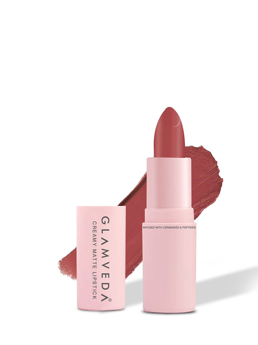

GLAMVEDA Creamy Matte Long Stay Lipstick with Ceramides - 4.5 g - Chilli - 308, Pink