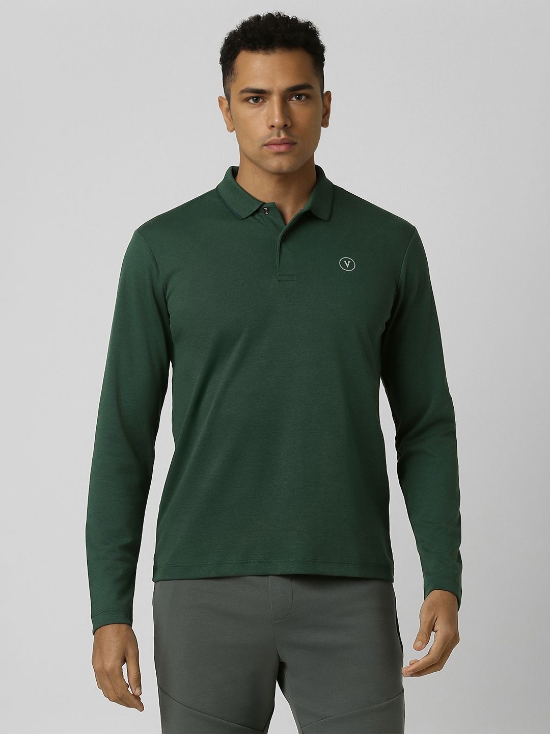 

Van Heusen Flex Men Solid Polo Collar Cotton T-shirt, Green