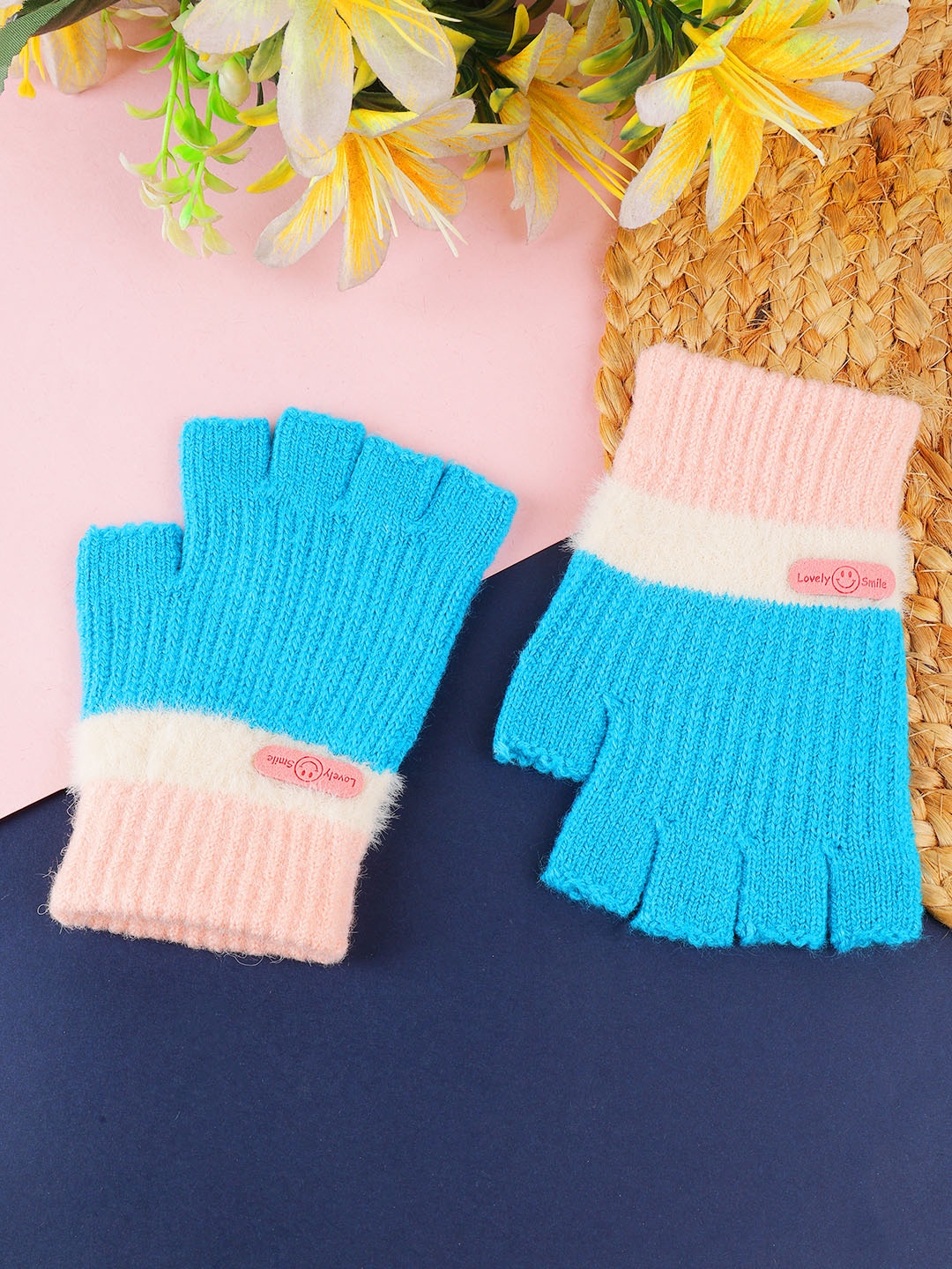 

ELLIS Unisex Striped Winter Gloves, Turquoise blue