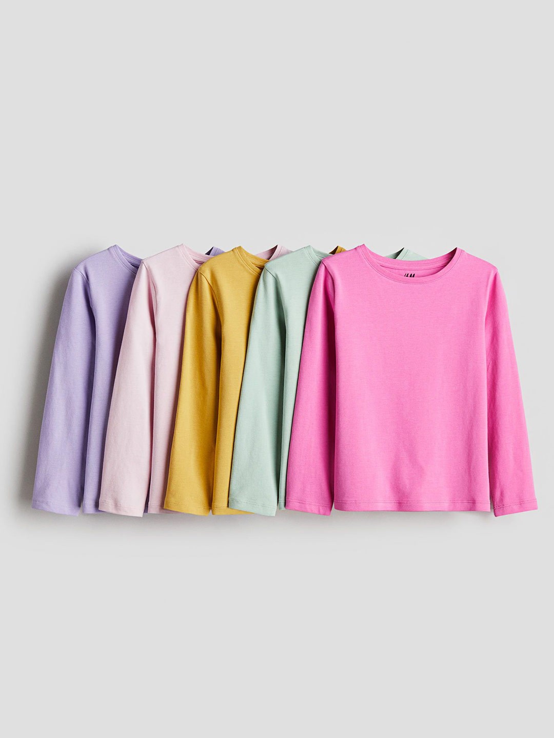 

H&M Girls Pack Of 5 Round Neck Tops, Pink