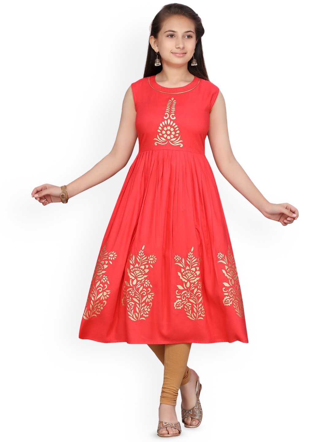 

BAESD Girls Embellished Kurta, Red