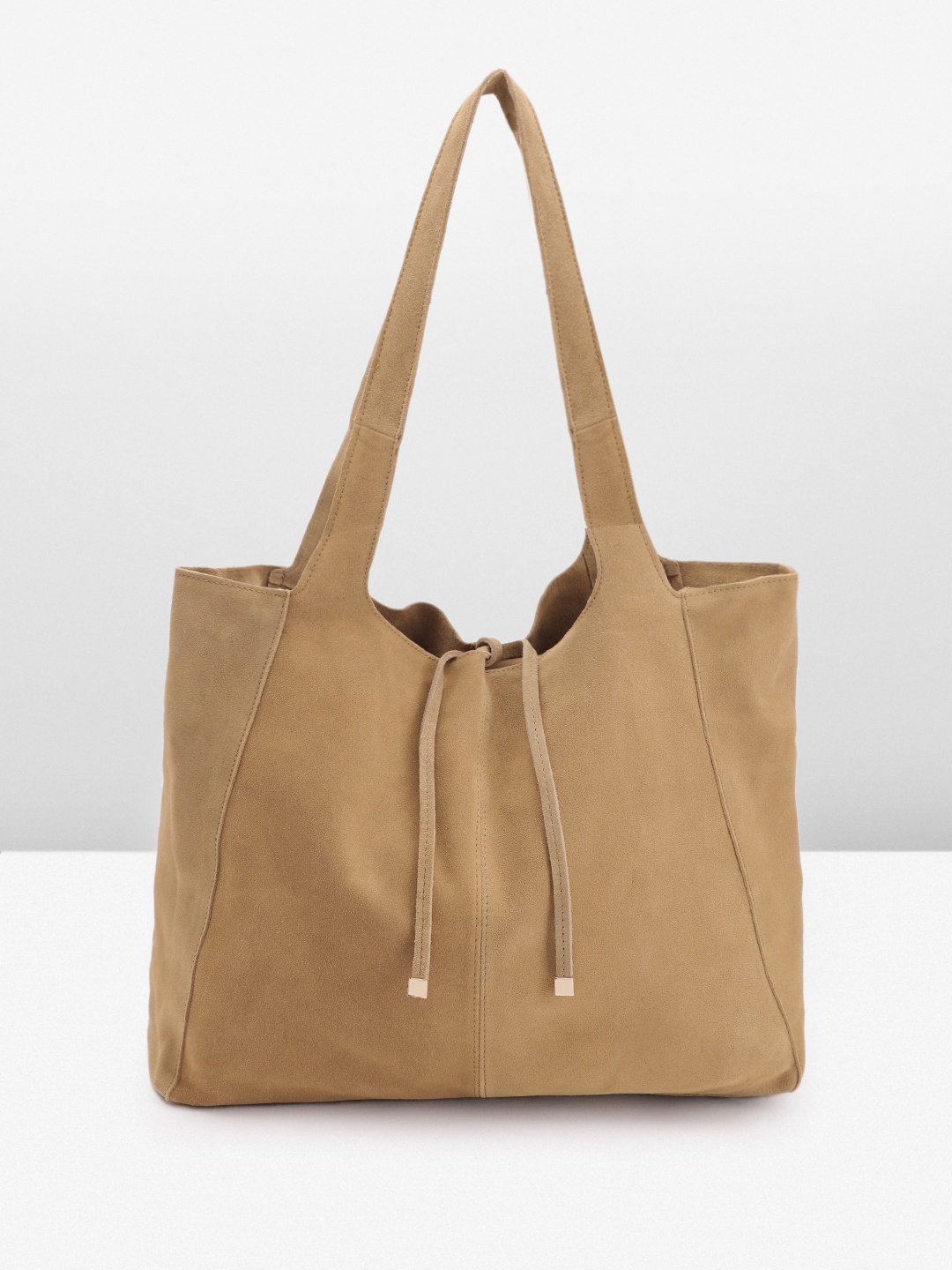 

MANGO Leather Shoulder Bag, Brown