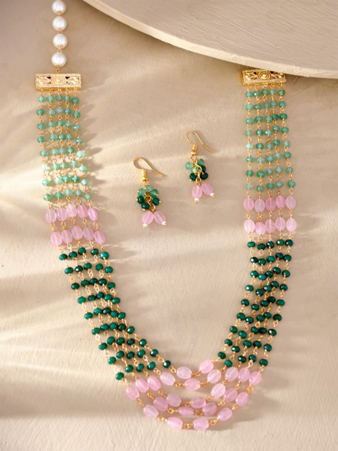 

DASTOOR Layered Beaded Jewellery Set, Gold