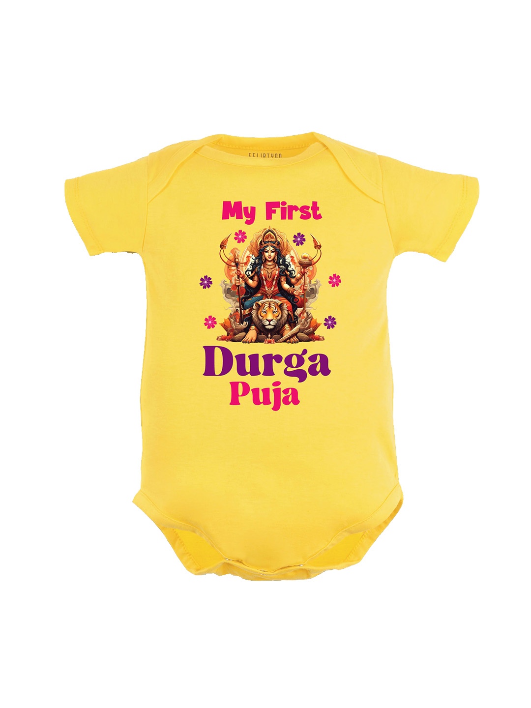 

FFLIRTYGO Infants Printed Pure Cotton Bodysuit, Yellow