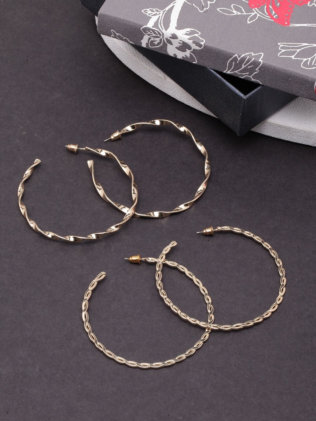 

KPOP Contemporary Half Hoop Earrings, Gold