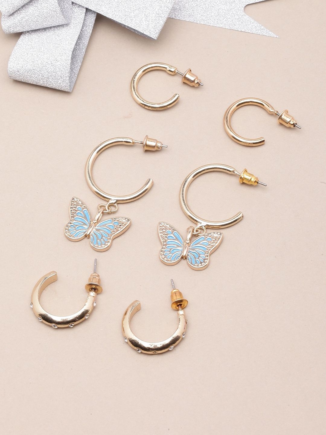 

KPOP Contemporary Half Hoop Earrings, Gold