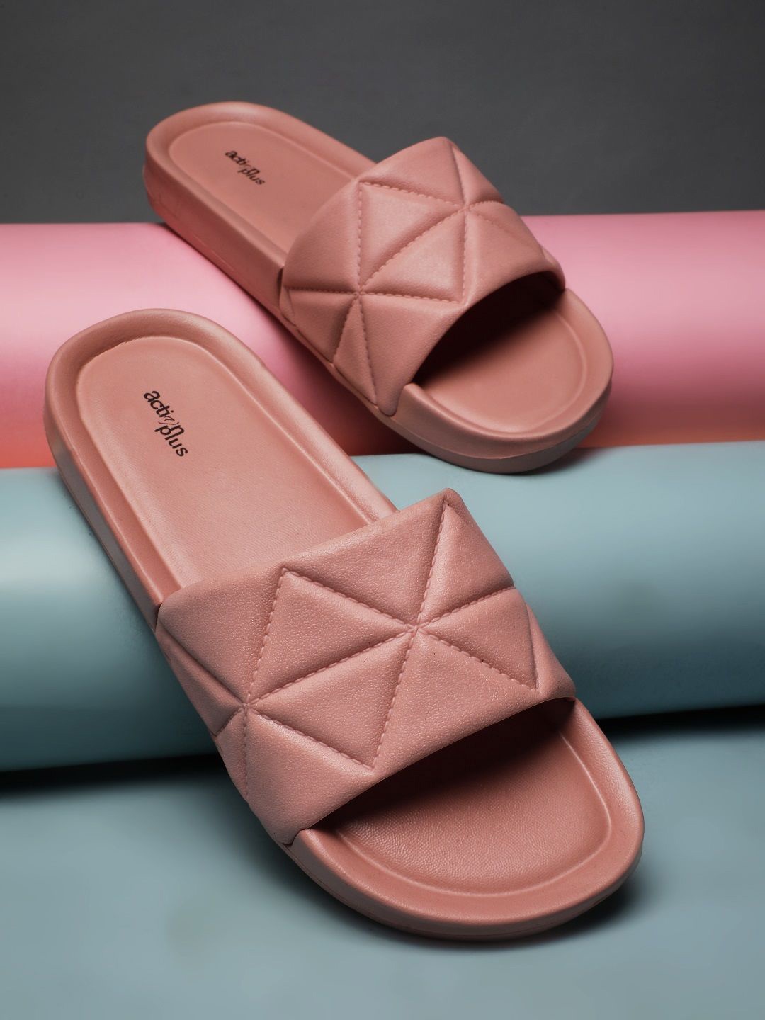 

Action Plus Women Rubber Sliders, Peach