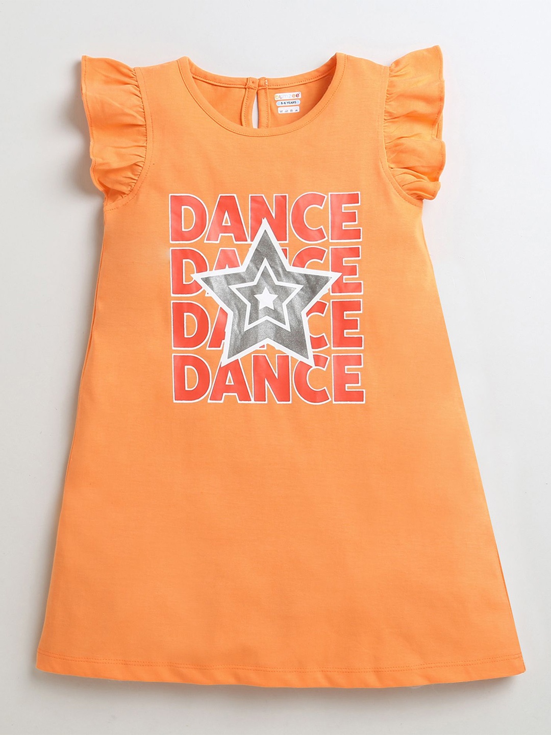 

BUMZEE Girls Printed Nightdress, Orange