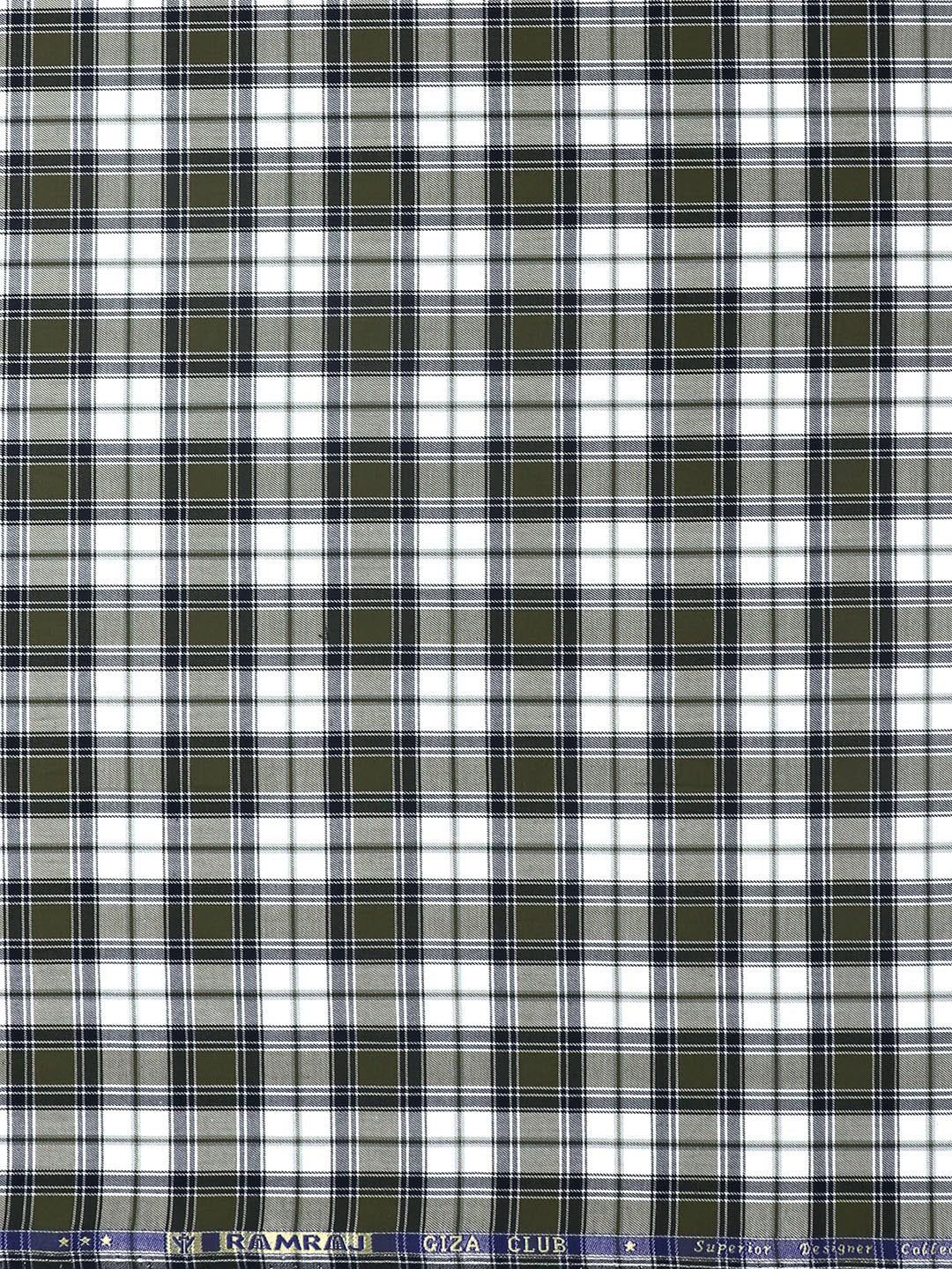 

Ramraj Men Checked Shirt Clothing Fabric, Green