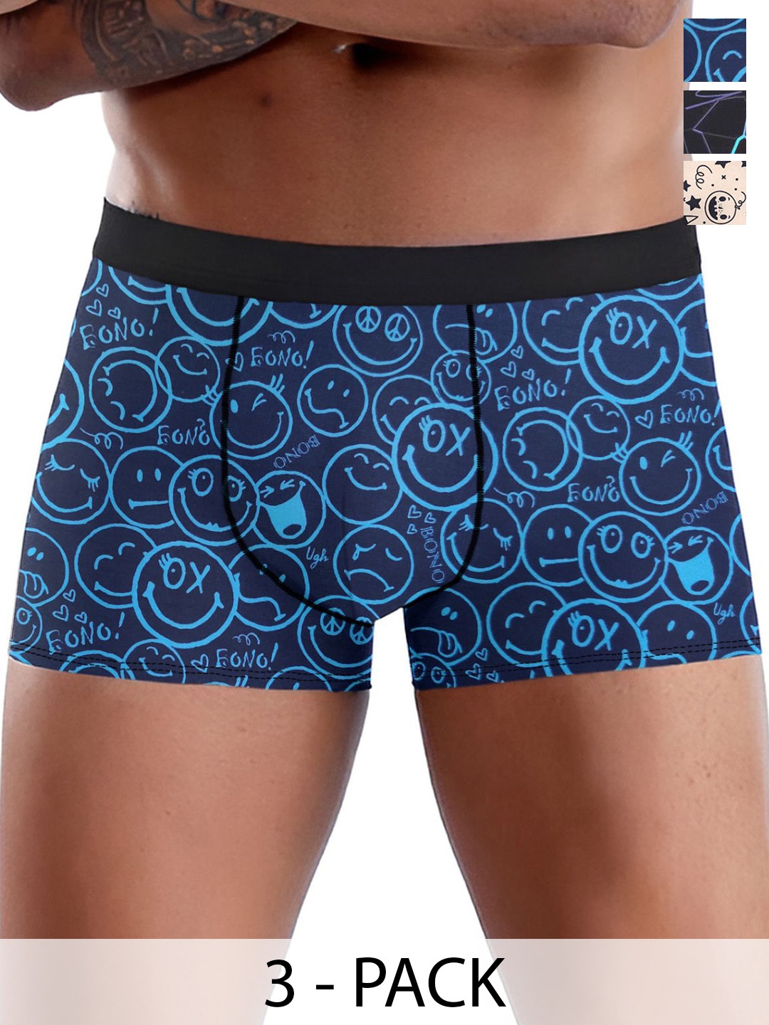 

DISPENSER Pack Of 3 Printed Breathability TrunksV13-C7-C10-C11-M, Blue
