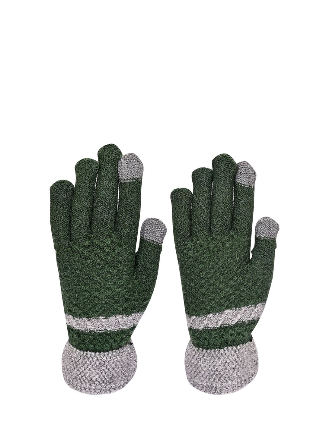 

LOOM LEGACY Women Acrylic Winter Gloves, Green