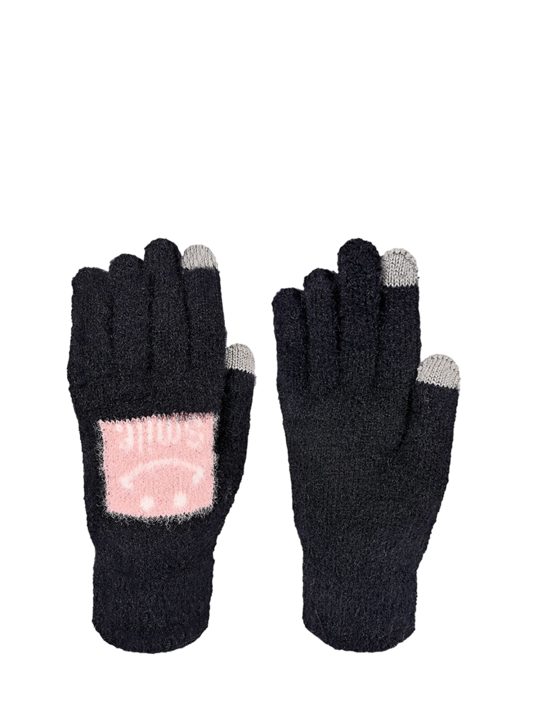 

LOOM LEGACY Women Acrylic Winter Gloves, Black