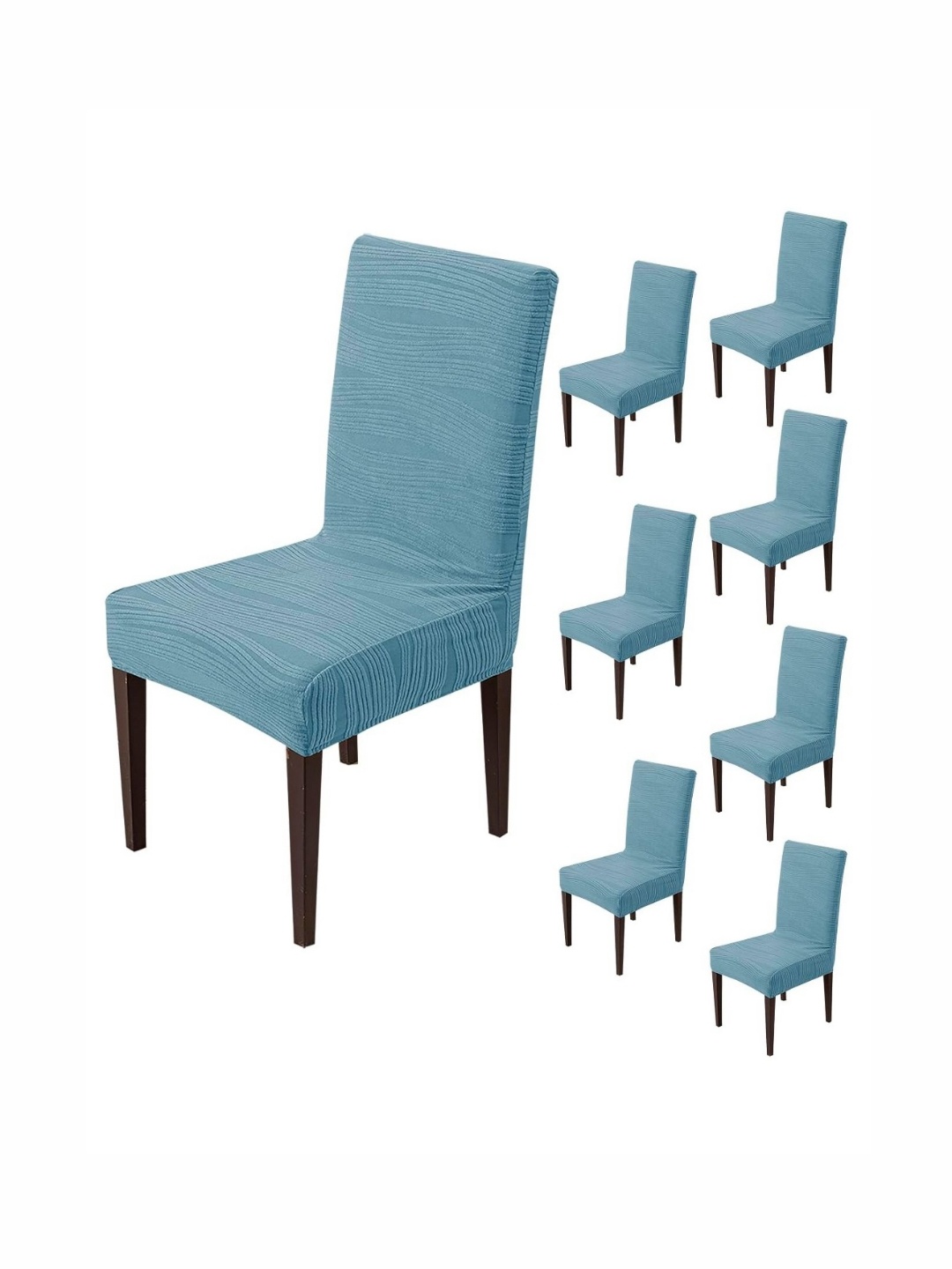 

HOUSE OF QUIRK 8 Pieces Striped Blue Chair Cover