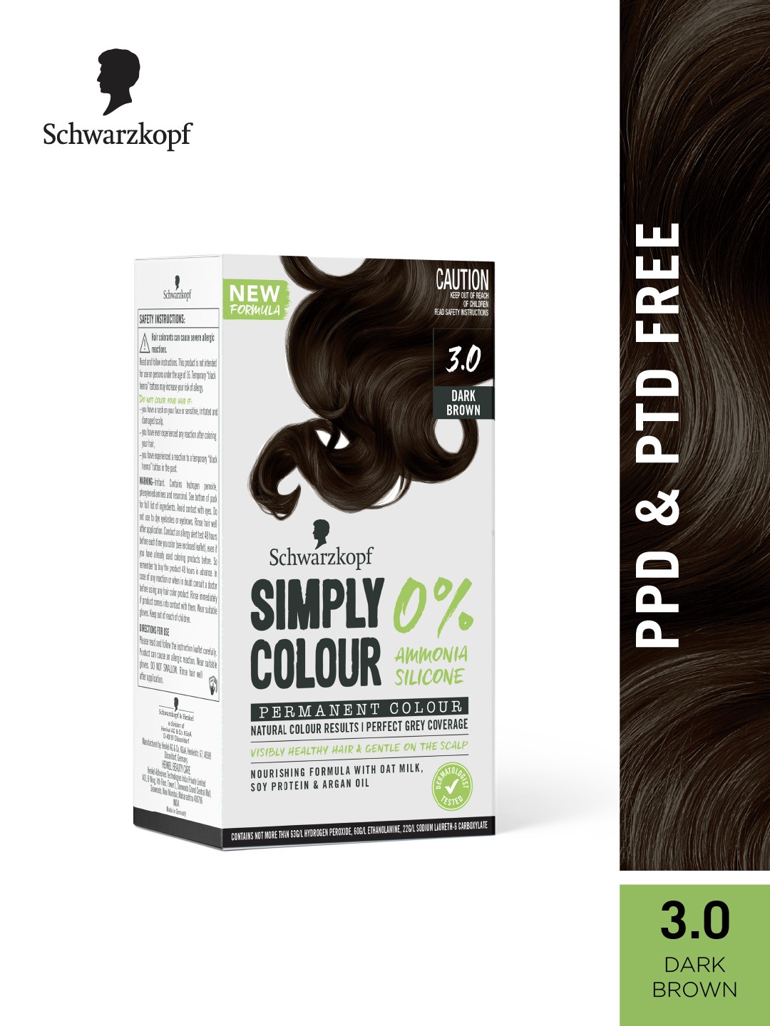 

Schwarzkopf Simply Colour Permanent Hair Colour 142.5ml - Dark Brown 3.00