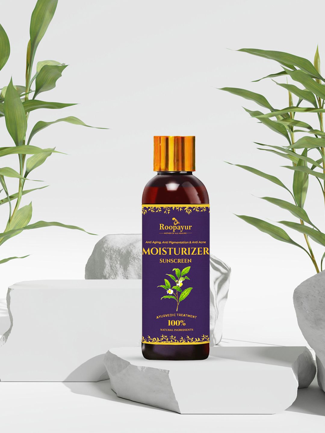 

ROOPAYUR Sunscreen Moisturizer For Anti Aging - 100 ml, Brown