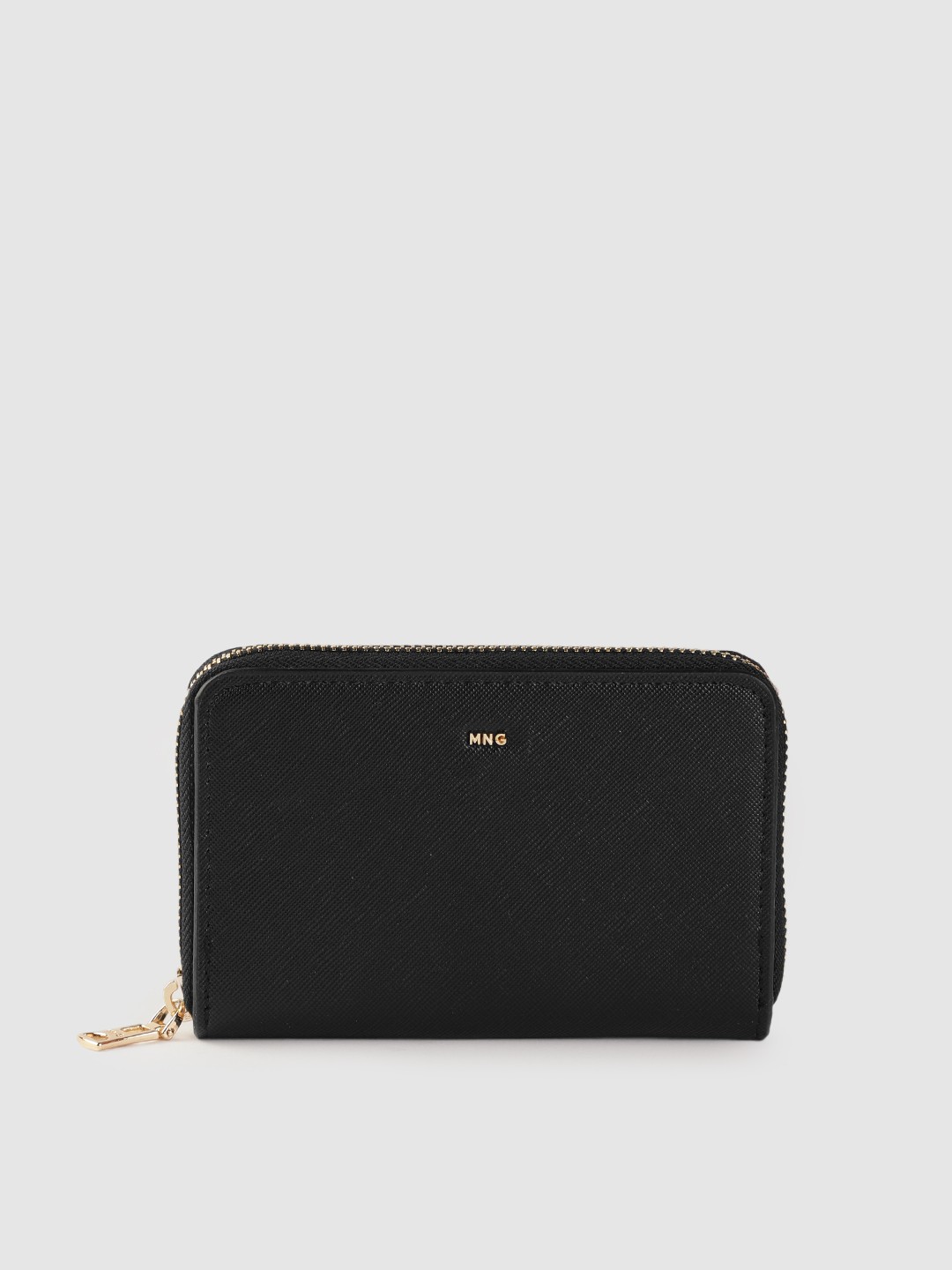 

MANGO Women Zip Around Wallet, Black