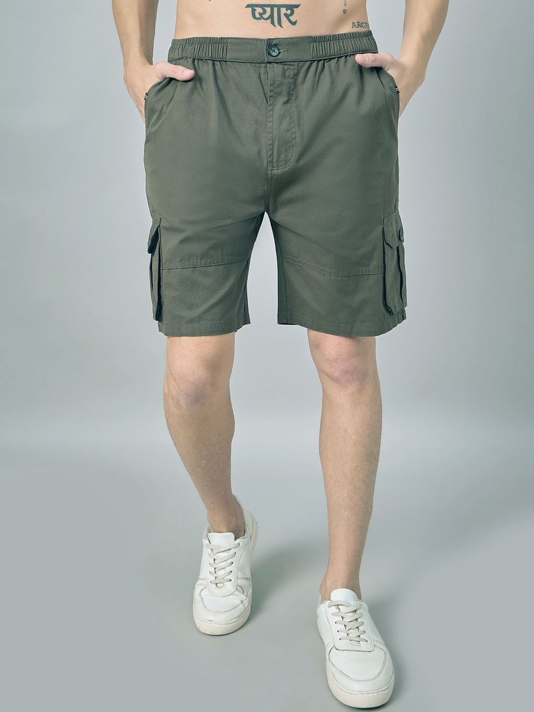 

STUDIO NEXX Men Loose Fit Cargo Shorts, Olive