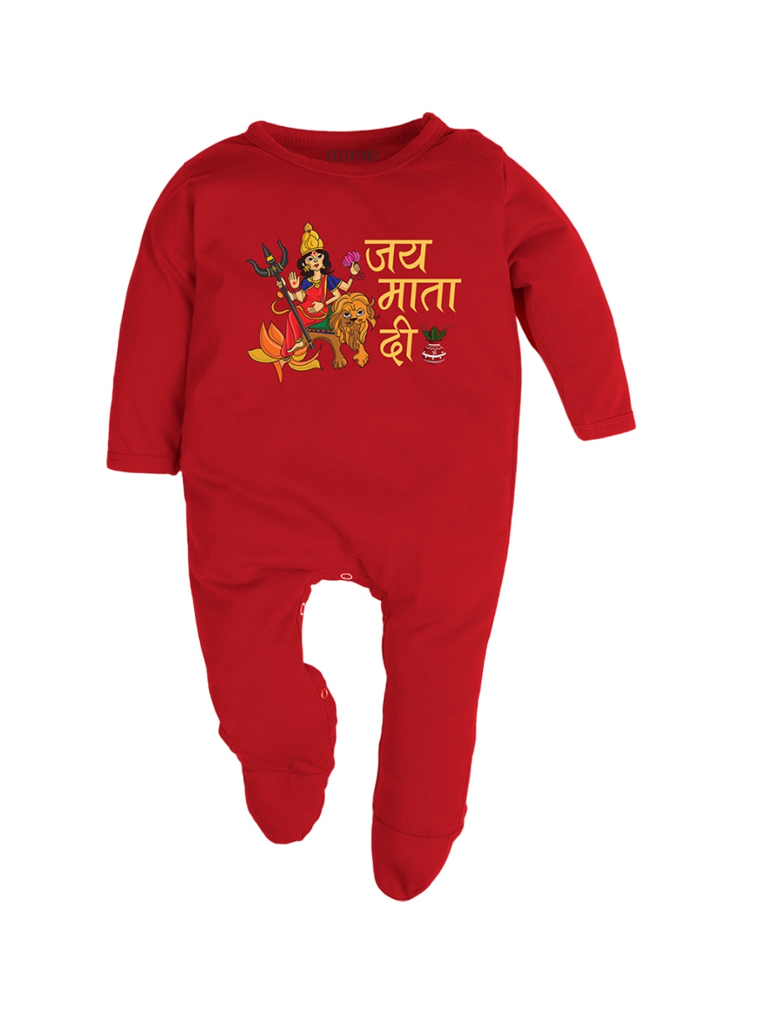 

FFLIRTYGO Infants Printed Cotton Sleepsuit, Red