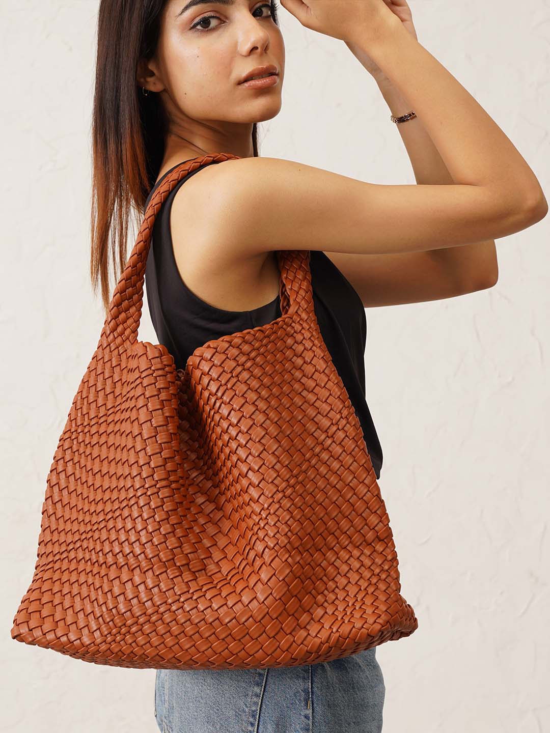 

CARRY CITY Quilted Structured Shoulder Bag, Tan