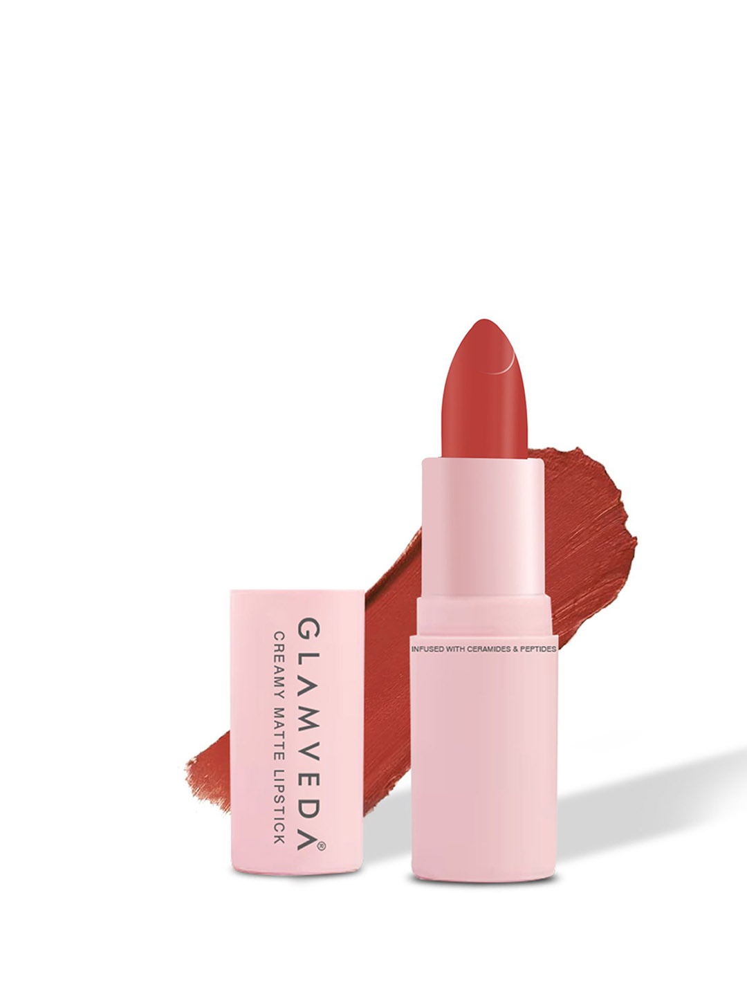 

GLAMVEDA Creamy Matte Long Stay Lipstick with Ceramides - 4.5 g - Sweet Candy - 306, Brown