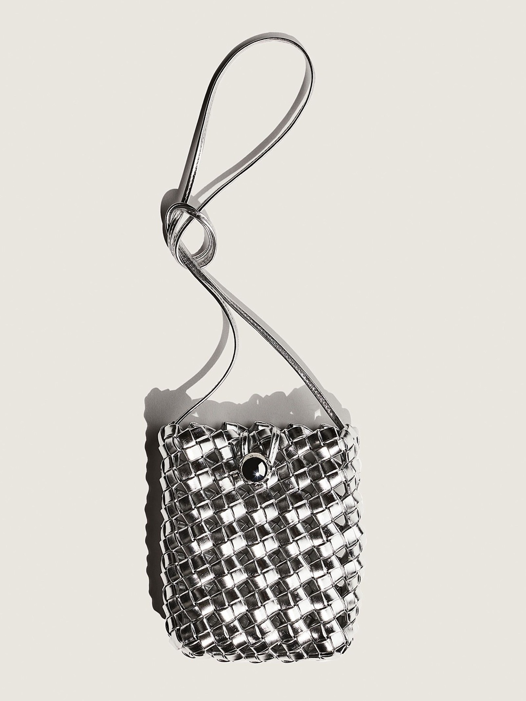 

H&M Braided Phone Bag, Silver
