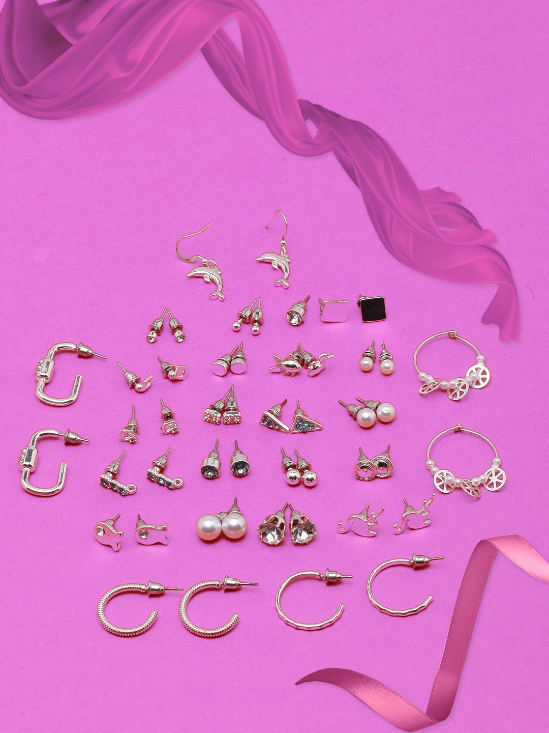 

KPOP Contemporary Drop Earrings, Silver