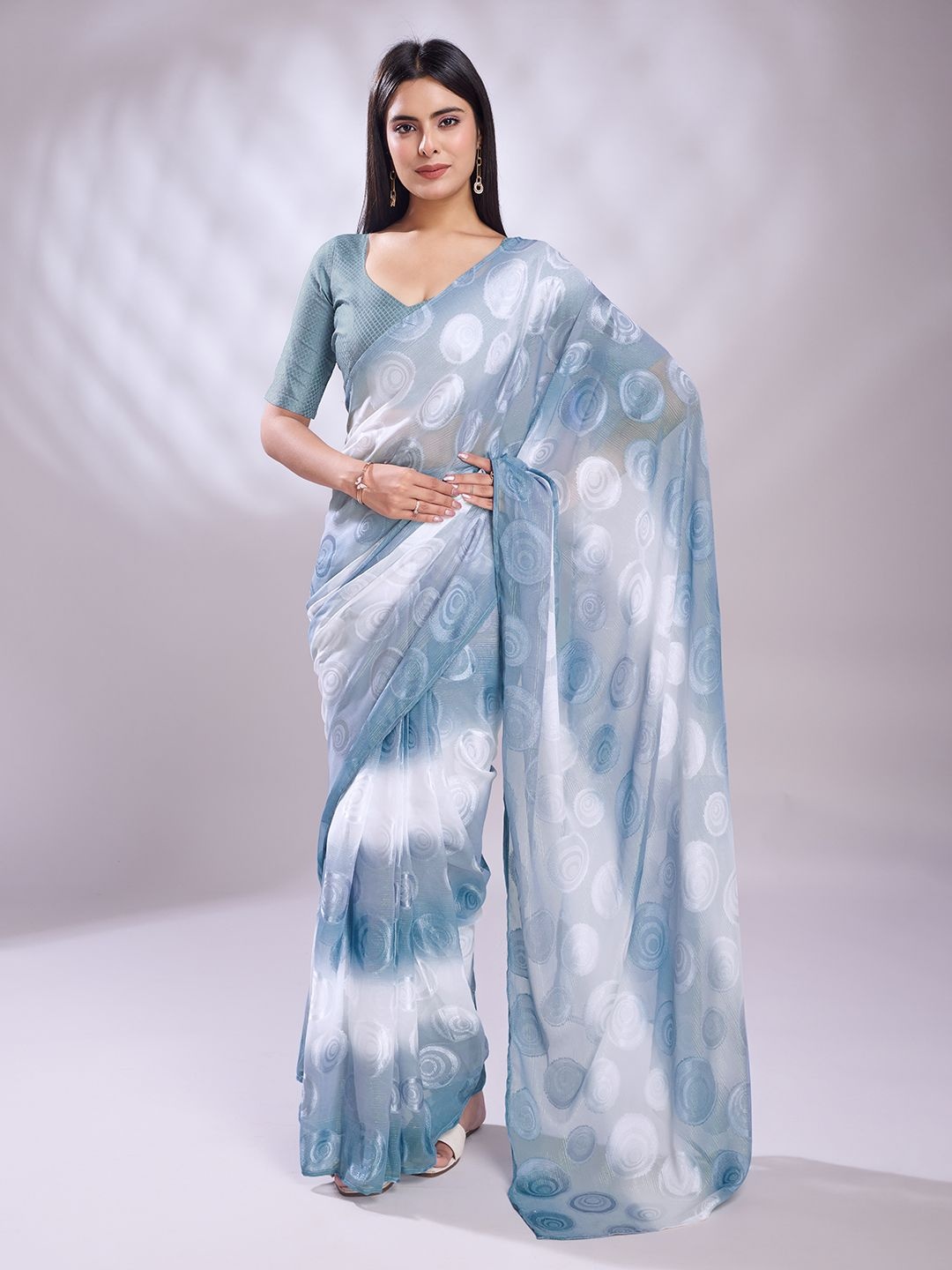 

Rekha Maniyar Woven Design Ready to Wear Banarasi Saree, Blue