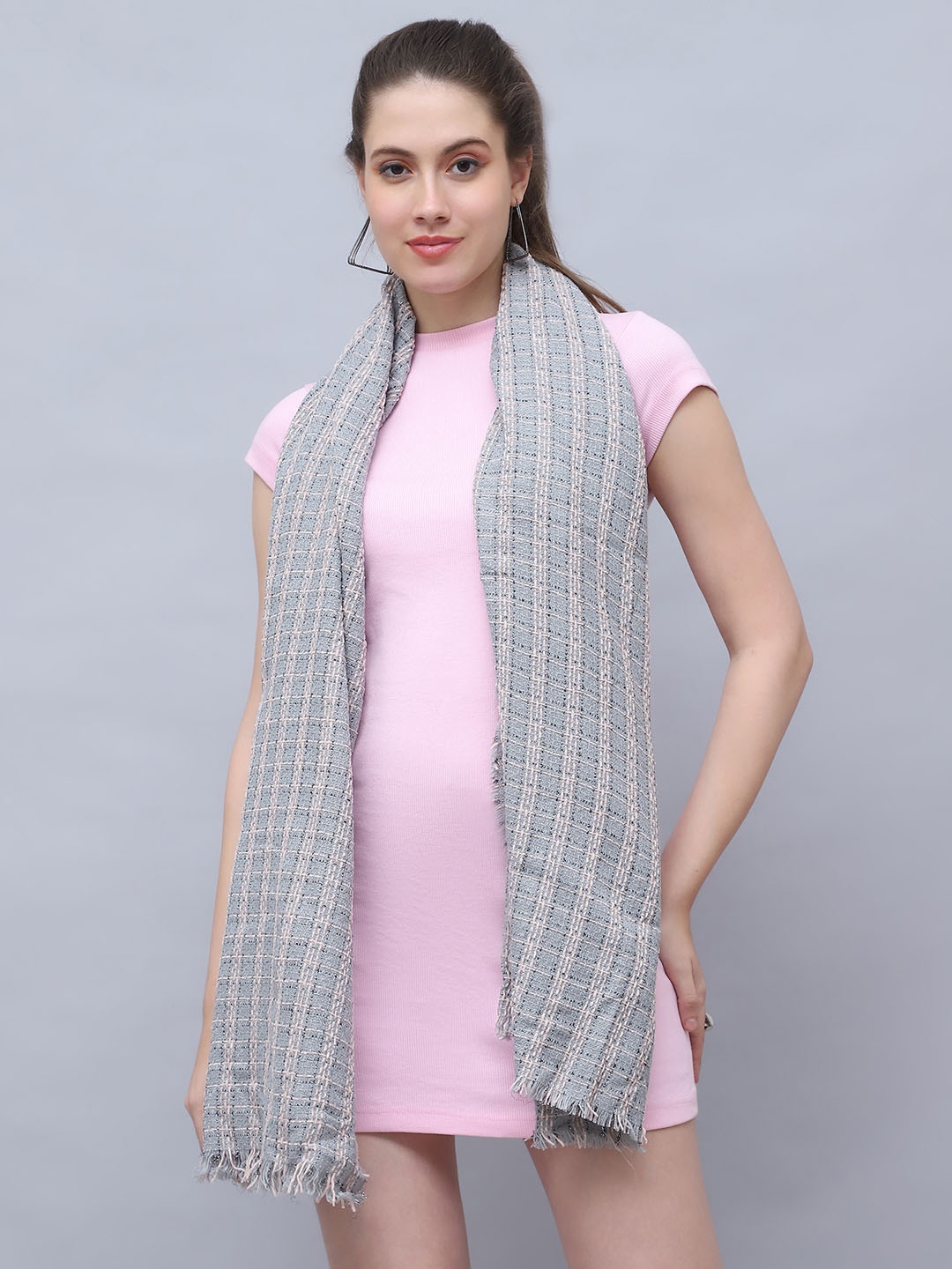 

ELLIS Women Patterned Mufflers, Grey