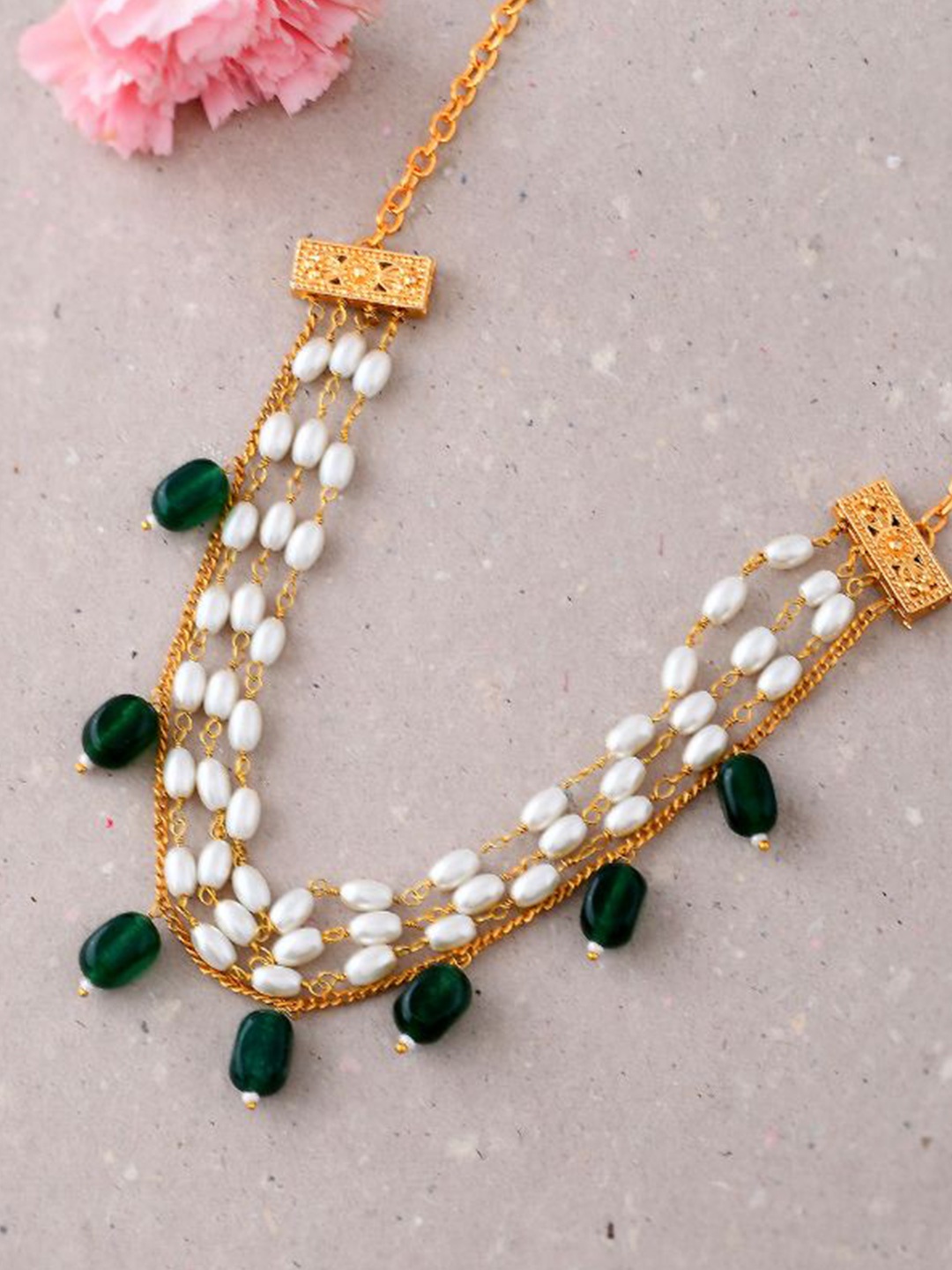 

DASTOOR Gold-Plated Beaded Necklace