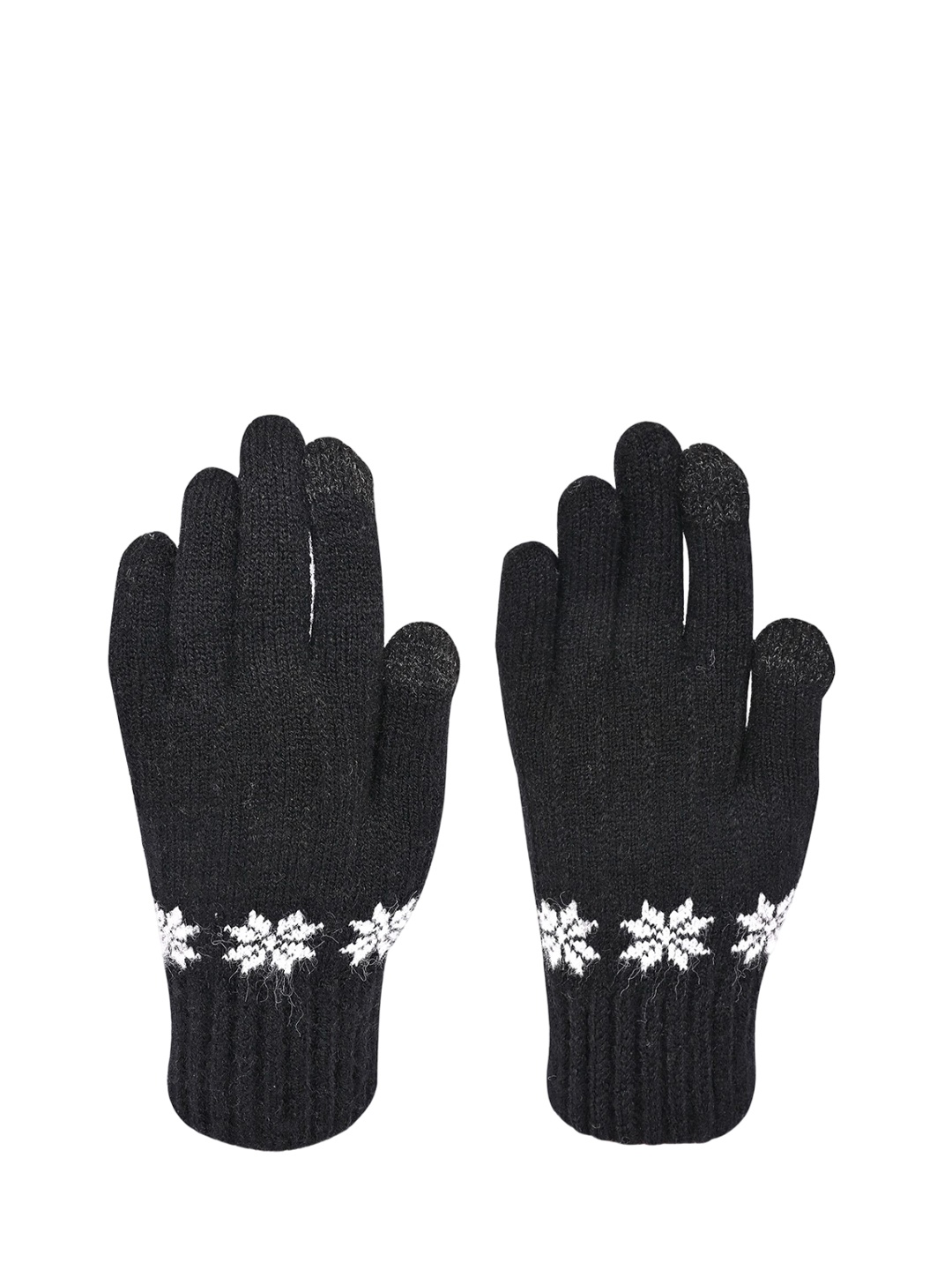 

LOOM LEGACY Women Acrylic Touchscreen Gloves, Black