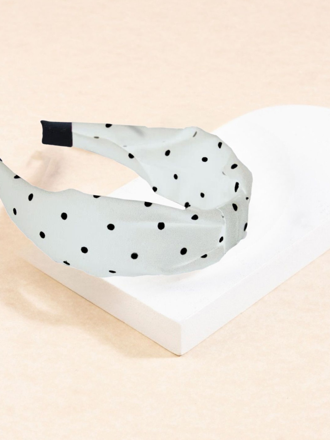 

fabula Women Polka Dots Printed Hairband, White