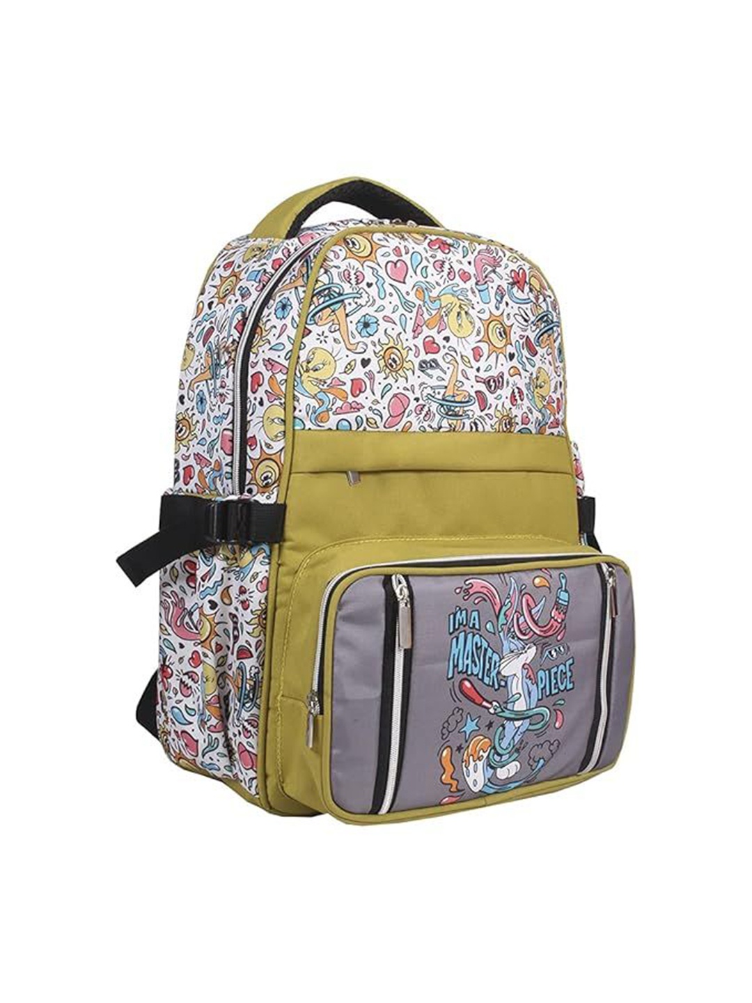 

prettykrafts Printed Backpack Diaper Bag, White