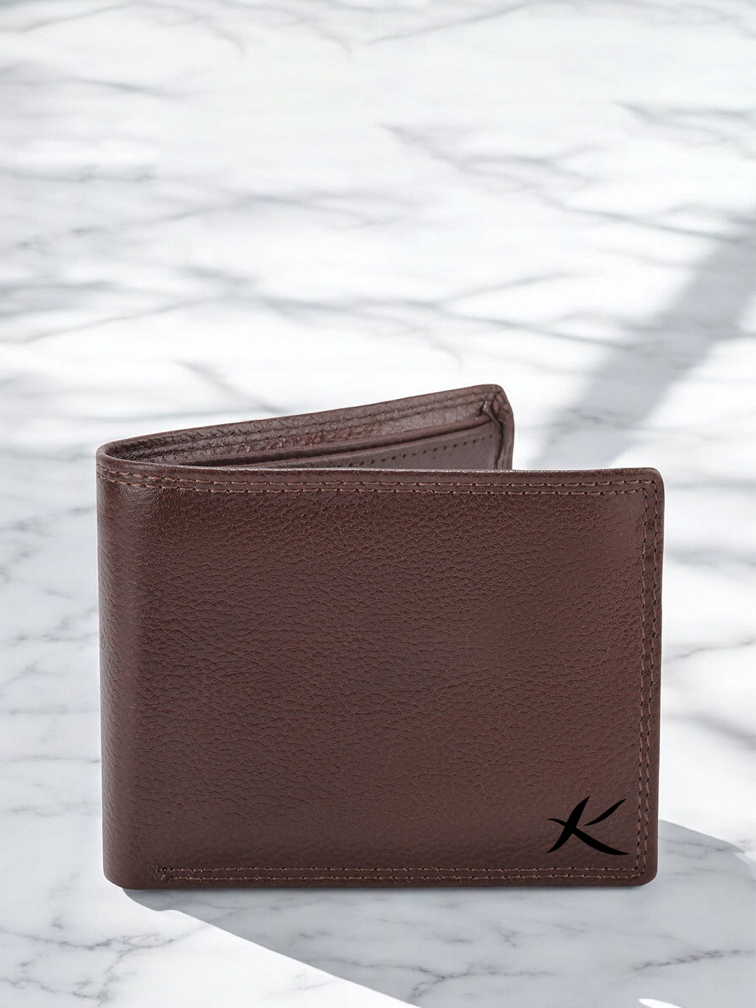 

Kastner Men Textured Leather Two Fold Wallet, Brown